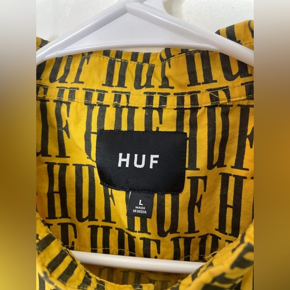 HUF Night Market All Over Logo Repeat Print Shirt size large - Picture 3 of 6